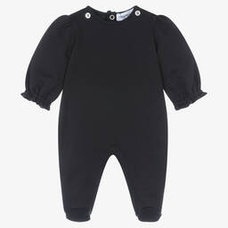 Emporio Armani-Girls Navy Blue Cotton Babygrow | Childrensalon Outlet