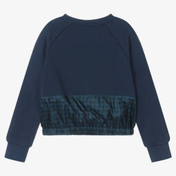 Emporio Armani-Girls Navy Blue Cotton Sweatshirt | Childrensalon Outlet