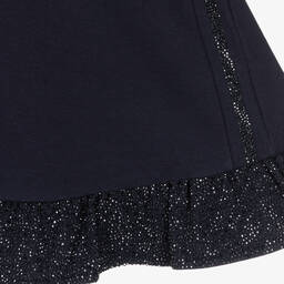 Emporio Armani-Girls Navy Blue Diamanté Jersey Dress | Childrensalon Outlet