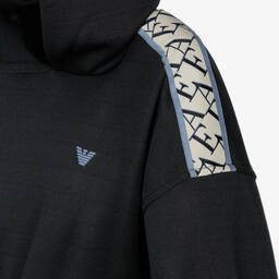 Emporio Armani-Girls Navy Blue Hooded Dress | Childrensalon Outlet