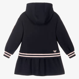 Emporio Armani-Girls Navy Blue Hoodie Dress | Childrensalon Outlet