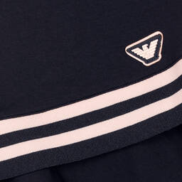 Emporio Armani-Girls Navy Blue Hoodie Dress | Childrensalon Outlet