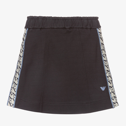 Emporio Armani-Girls Navy Blue Piqué Skirt | Childrensalon Outlet