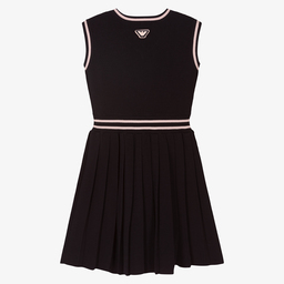 Emporio Armani-Синее плиссированное платье для девочек | Childrensalon Outlet