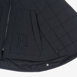 Emporio Armani-Синий стеганый кейп с капюшоном | Childrensalon Outlet