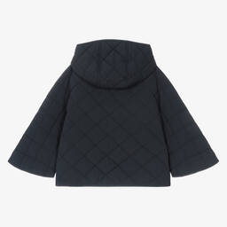 Emporio Armani-Синий стеганый кейп с капюшоном | Childrensalon Outlet