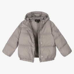 Emporio Armani-Серый пуховик для мальчиков | Childrensalon Outlet