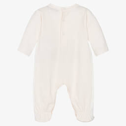 Emporio Armani-Girls Pale Pink Cotton Babygrow | Childrensalon Outlet