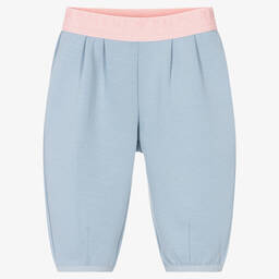 Emporio Armani-Girls Pastel Blue Jersey Joggers  | Childrensalon Outlet