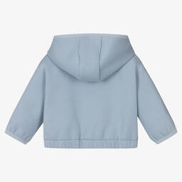 Emporio Armani-Girls Pastel Blue Zip-Up Hoodie  | Childrensalon Outlet