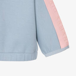 Emporio Armani-Girls Pastel Blue Zip-Up Hoodie  | Childrensalon Outlet