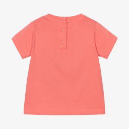 إEmporio Armani-تيشيرت أطفال بناتي قطن لون زهري مرجاني | Childrensalon Outlet