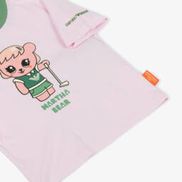 Emporio Armani-Girls Pink Bear Cotton Tee | Childrensalon Outlet
