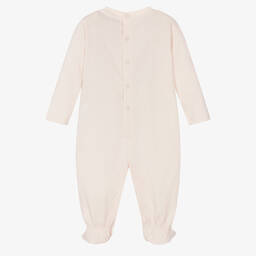 Emporio Armani-Girls Pink Cotton Babygrow | Childrensalon Outlet