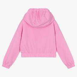 Emporio Armani-Girls Pink Cotton Eagle Logo Hoodie | Childrensalon Outlet