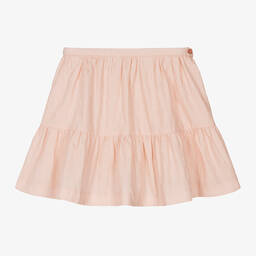 Emporio Armani-Girls Pink Cotton Jacquard Skirt | Childrensalon Outlet