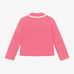 Emporio Armani-Girls Pink Cotton Knit Cardigan | Childrensalon Outlet