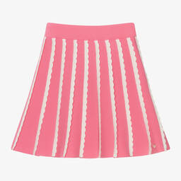Emporio Armani-Girls Pink Cotton Knit Skirt | Childrensalon Outlet
