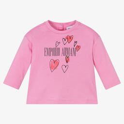 Emporio Armani-Розовый хлопковый топ для девочек | Childrensalon Outlet