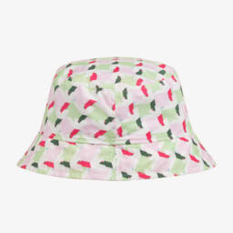 Emporio Armani-Girls Pink & Green Cotton Eagle Cap | Childrensalon Outlet