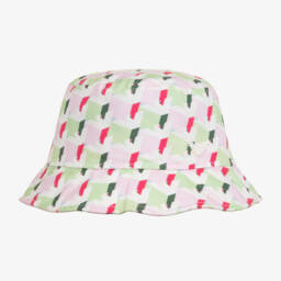 Emporio Armani-Girls Pink & Green Cotton Eagle Cap | Childrensalon Outlet