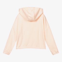 Emporio Armani-Girls Pink Hooded Zip-Up Top | Childrensalon Outlet