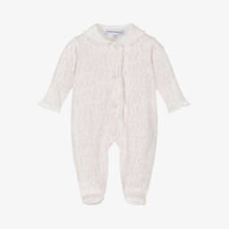 Emporio Armani-Girls Pink Logo Print Babygrow | Childrensalon Outlet