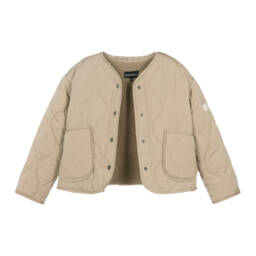 Emporio Armani-Girls Quilted Beige Coat | Childrensalon Outlet