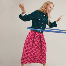 Emporio Armani-Girls Red & Pink Taffeta Skirt | Childrensalon Outlet