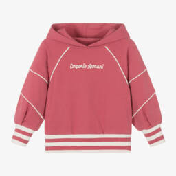 إمبوريو أرماني-هودي قطن لون زهري للبنات | Childrensalon Outlet