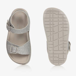 Emporio Armani-Серебристые сандалии с блестками | Childrensalon Outlet