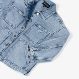 Emporio Armani-Girls Soft Denim Eagle Jacket | Childrensalon Outlet