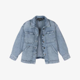 Emporio Armani-Girls Soft Denim Eagle Jacket | Childrensalon Outlet