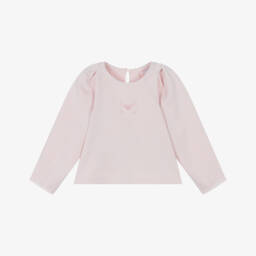 Emporio Armani-Girls Soft Pink Jersey Eagle Top | Childrensalon Outlet