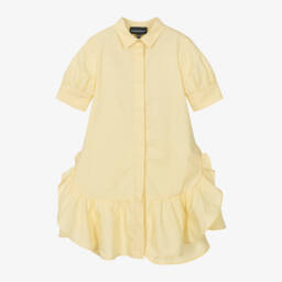 إمبوريو أرماني-فستان قميص قطني مشرق للبنات | Childrensalon Outlet