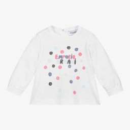 Emporio Armani-Girls White Cotton Top | Childrensalon Outlet