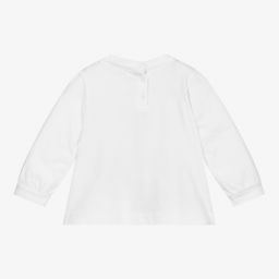 Emporio Armani-Girls White Cotton Top | Childrensalon Outlet