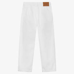 Emporio Armani-Girls White Denim Jeans | Childrensalon Outlet
