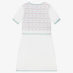 Emporio Armani-Girls White Knitted Logo Dress | Childrensalon Outlet
