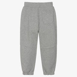 Emporio Armani-Серые джоггеры из меланжевого хлопка со смурфиком | Childrensalon Outlet