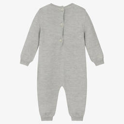 Emporio Armani-Grey Wool Knit Fair Isle Romper | Childrensalon Outlet