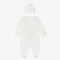 Emporio Armani-Ivory Babygrow & Hat Gift Set | Childrensalon Outlet