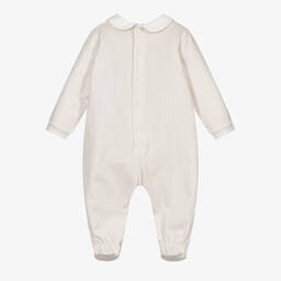 Emporio Armani-Кремово-бежевый хлопковый комбинезон | Childrensalon Outlet