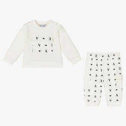 Emporio Armani-Ivory Cotton Baby Tracksuit | Childrensalon Outlet