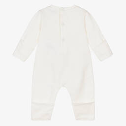 إمبوريو أرماني-أوفرول رومبر قطن جيرسي مطرز لون عاجي للأطفال | Childrensalon Outlet