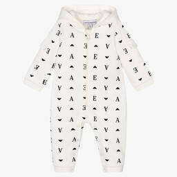 Emporio Armani-Кремовый хлопковый ромпер | Childrensalon Outlet