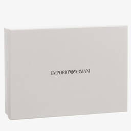 Emporio Armani-Ivory Cotton Logo Towel & Mitt Set | Childrensalon Outlet