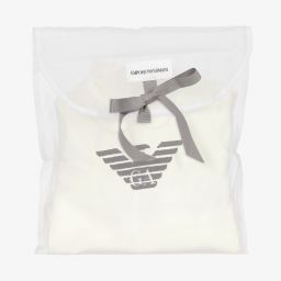 Emporio Armani-Ivory Eagle Logo Babysuit | Childrensalon Outlet
