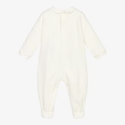 Emporio Armani-Ivory Eagle Logo Babysuit | Childrensalon Outlet