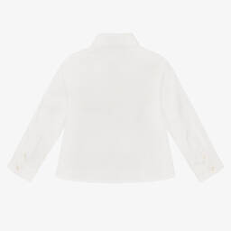 إEmporio Armani-قميص قطن ساتين لون عاجي للمواليد | Childrensalon Outlet